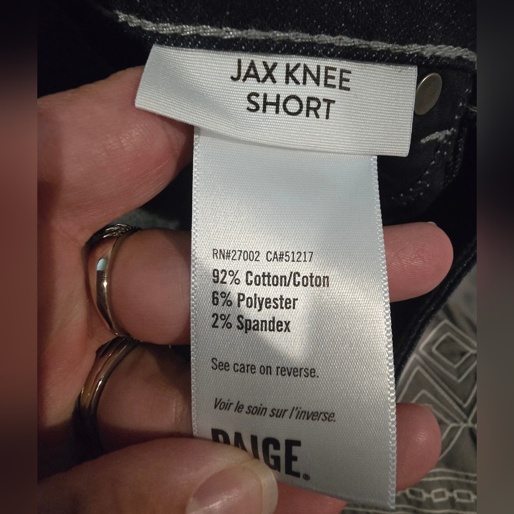 PAIGE Jax Knee Bermuda Denim Shorts Size 23 - Picture 7 of 8